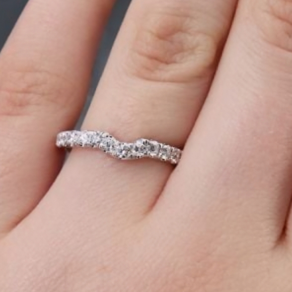 Neil Lane 14k White Gold Contour Diamond Bands-Signed ❤️ SALE - Picture 15 of 15